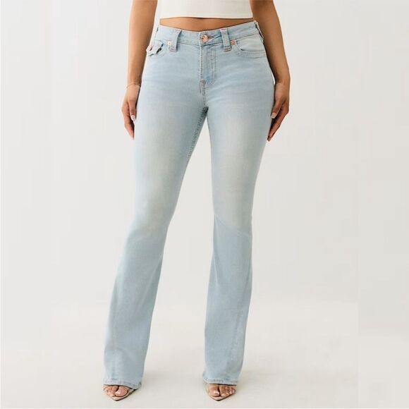 True Religion Joey Mid Rise Big T Flare Jeans 30 New with tags - Picture 3 of 9